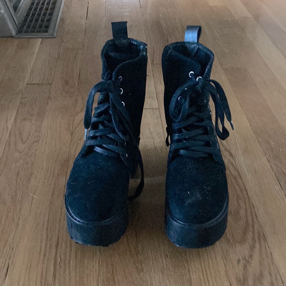 black platform boots